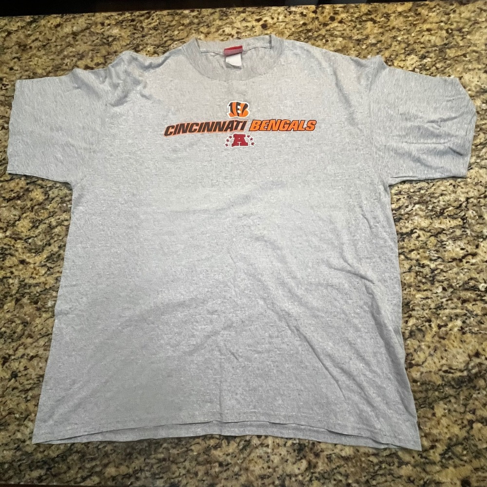 NFL Cincinnati Bengals‎ Mens Heather Gray Graphic T-Shirt Short Sleeve AFC XL
